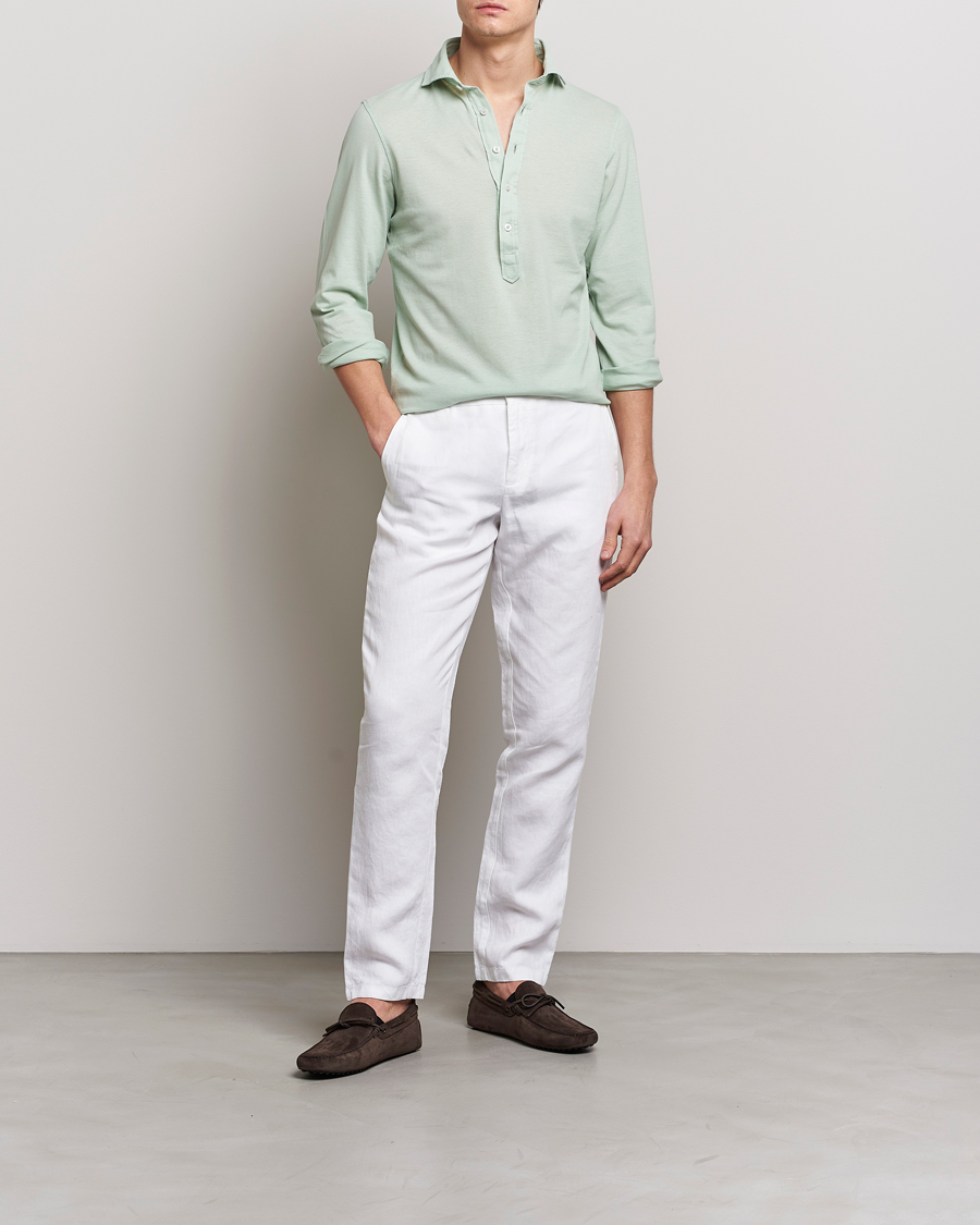 Herr | Skjortor | Gran Sasso | Popover Shirt Light Green