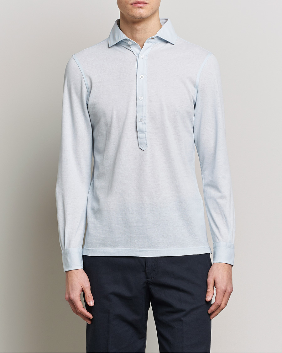 Herr | Italian Department | Gran Sasso | Popover Shirt Light Blue