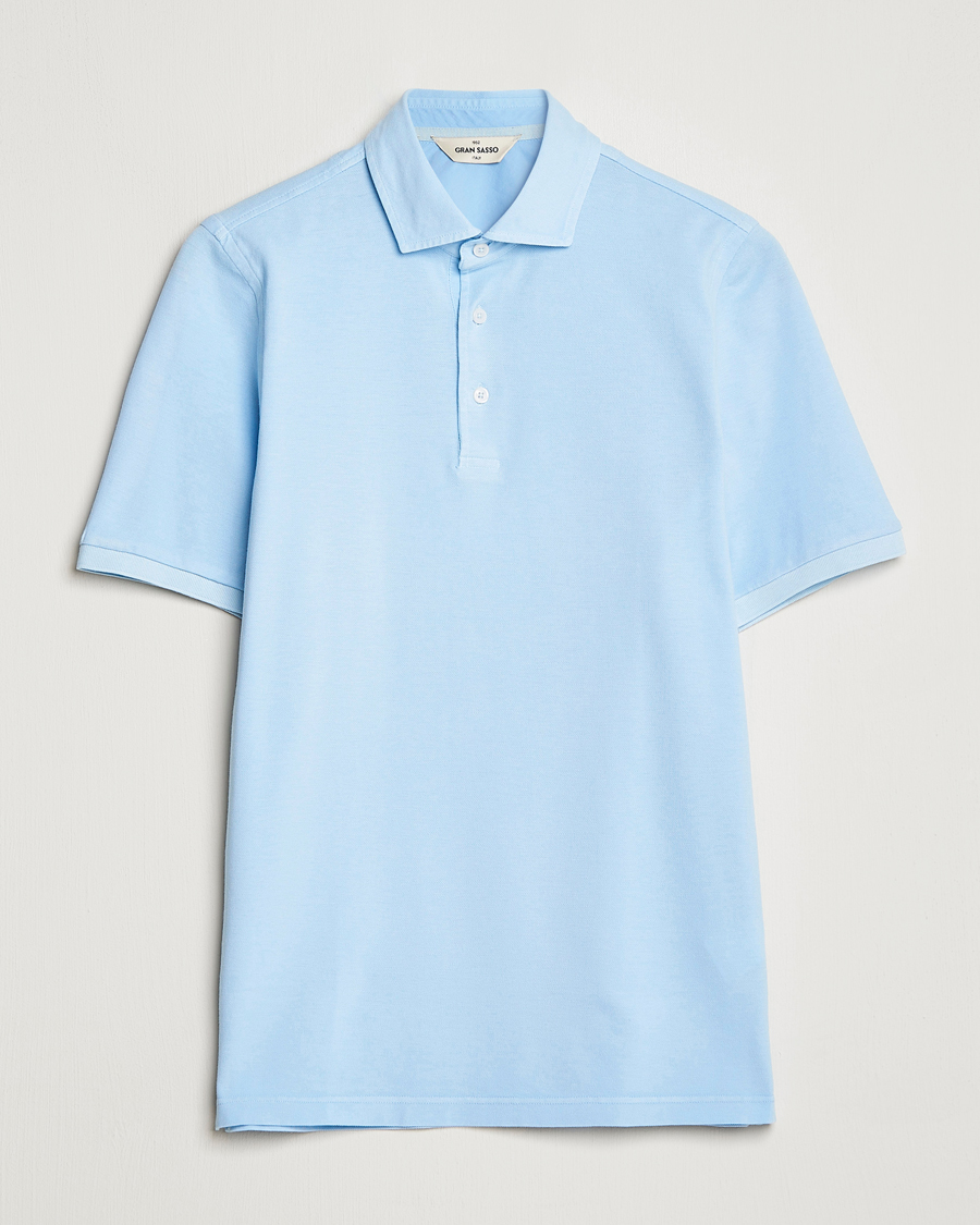 Herr | Pikéer | Gran Sasso | Washed Polo Light Blue