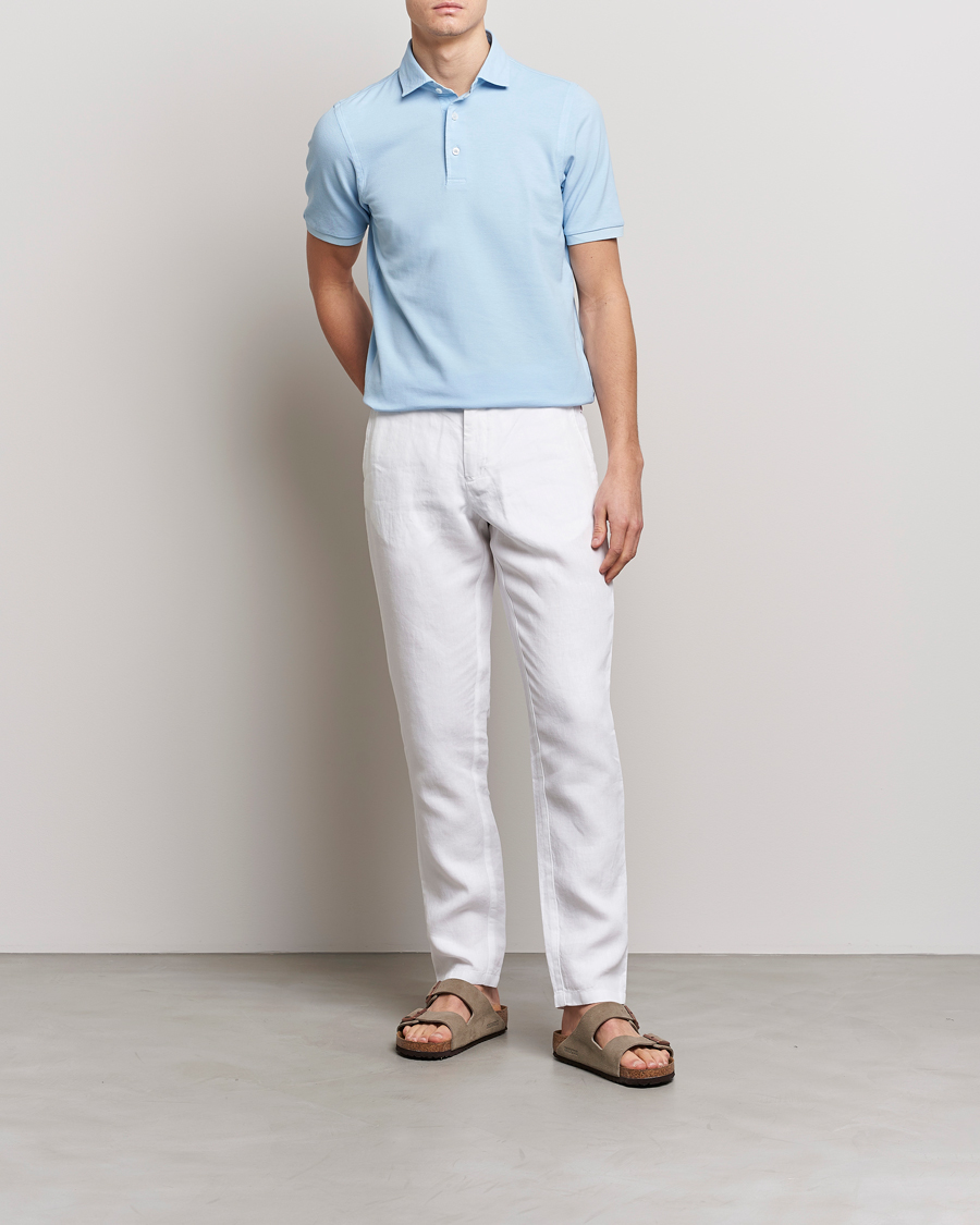 Herr | Pikéer | Gran Sasso | Washed Polo Light Blue