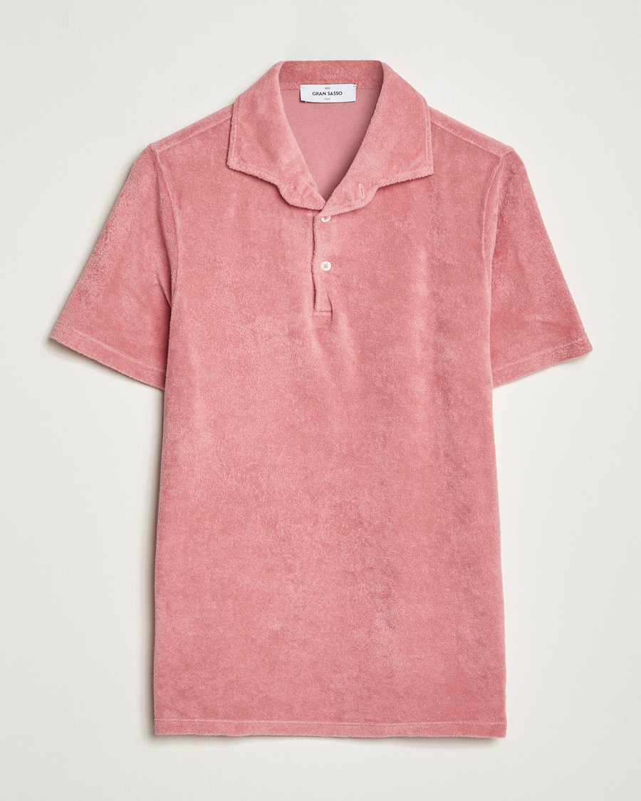 Herr | Pikéer | Gran Sasso | Cotton Terry Polo Washed Pink