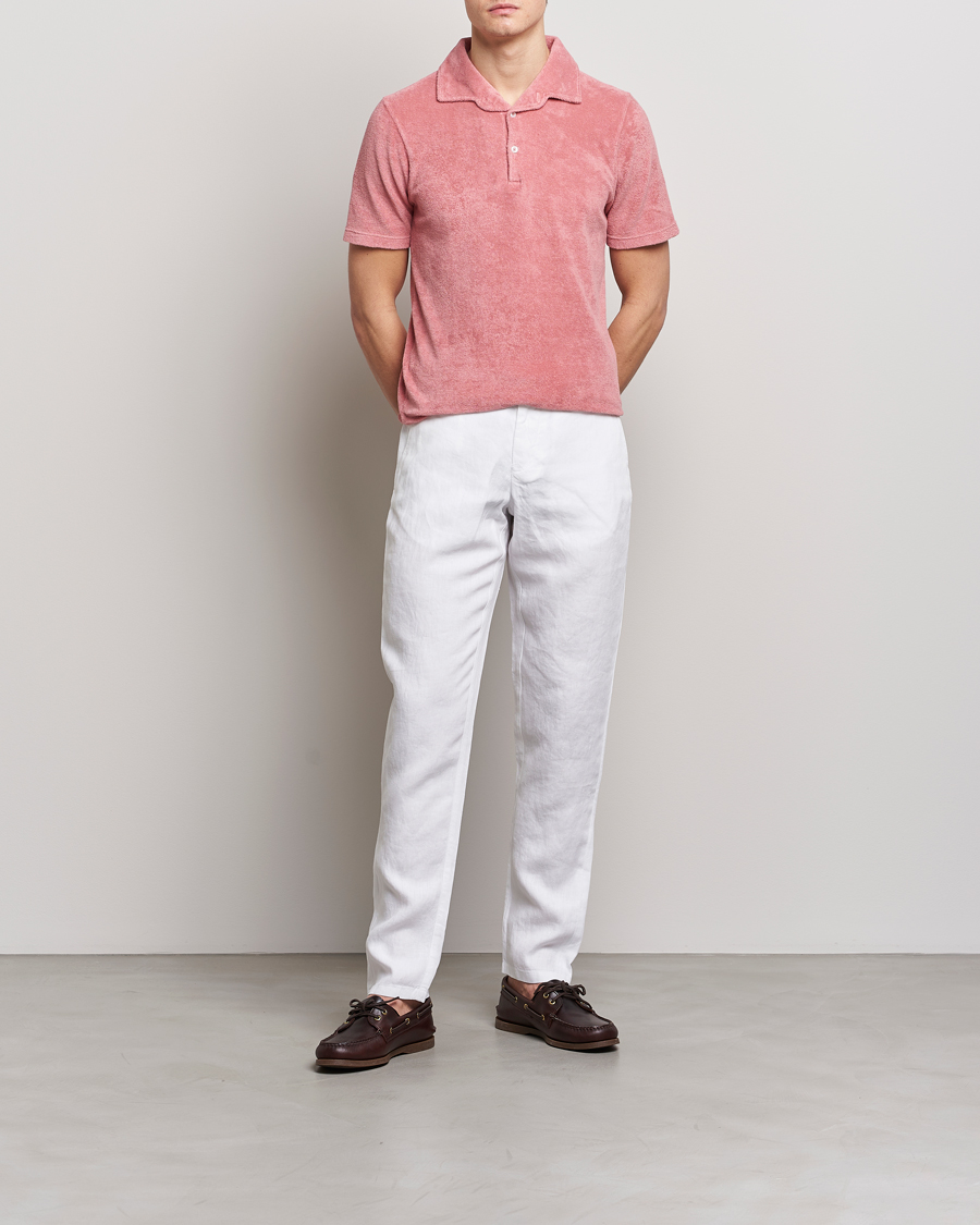 Herr | Pikéer | Gran Sasso | Cotton Terry Polo Washed Pink