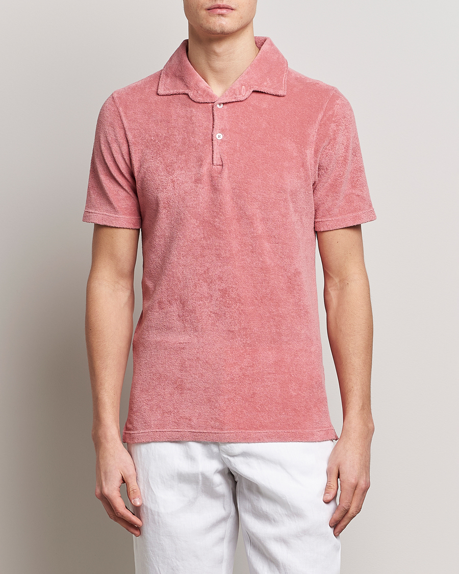 Herr | Gran Sasso | Gran Sasso | Cotton Terry Polo Washed Pink