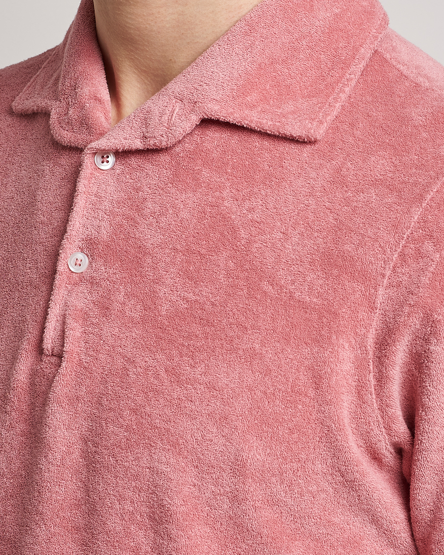 Herr | Pikéer | Gran Sasso | Cotton Terry Polo Washed Pink