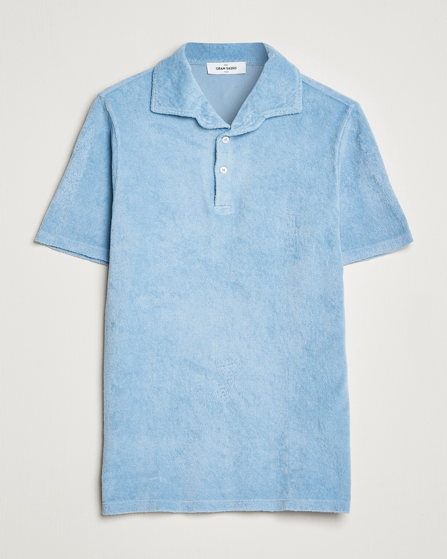 Herr | Pikéer | Gran Sasso | Cotton Terry Polo Light Blue