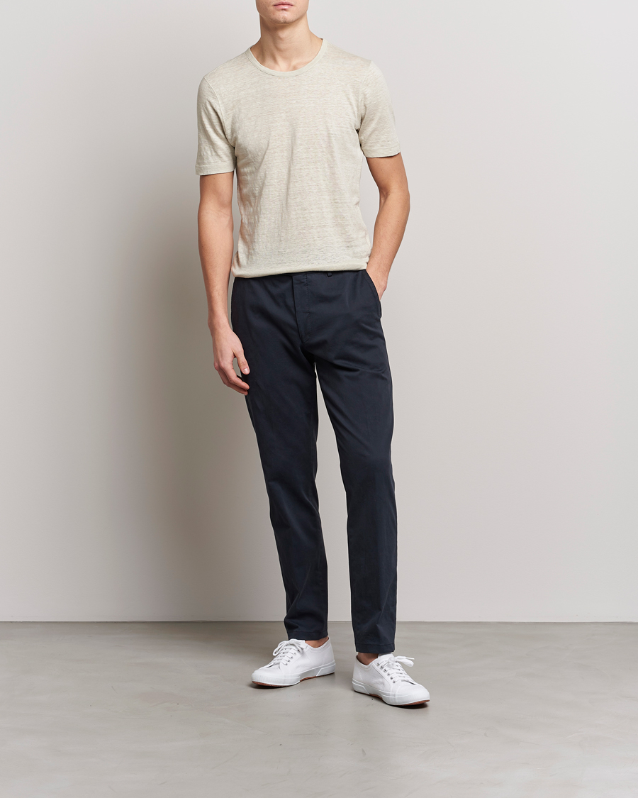 Herr | T-Shirts | Gran Sasso | Washed Linen Tee Beige