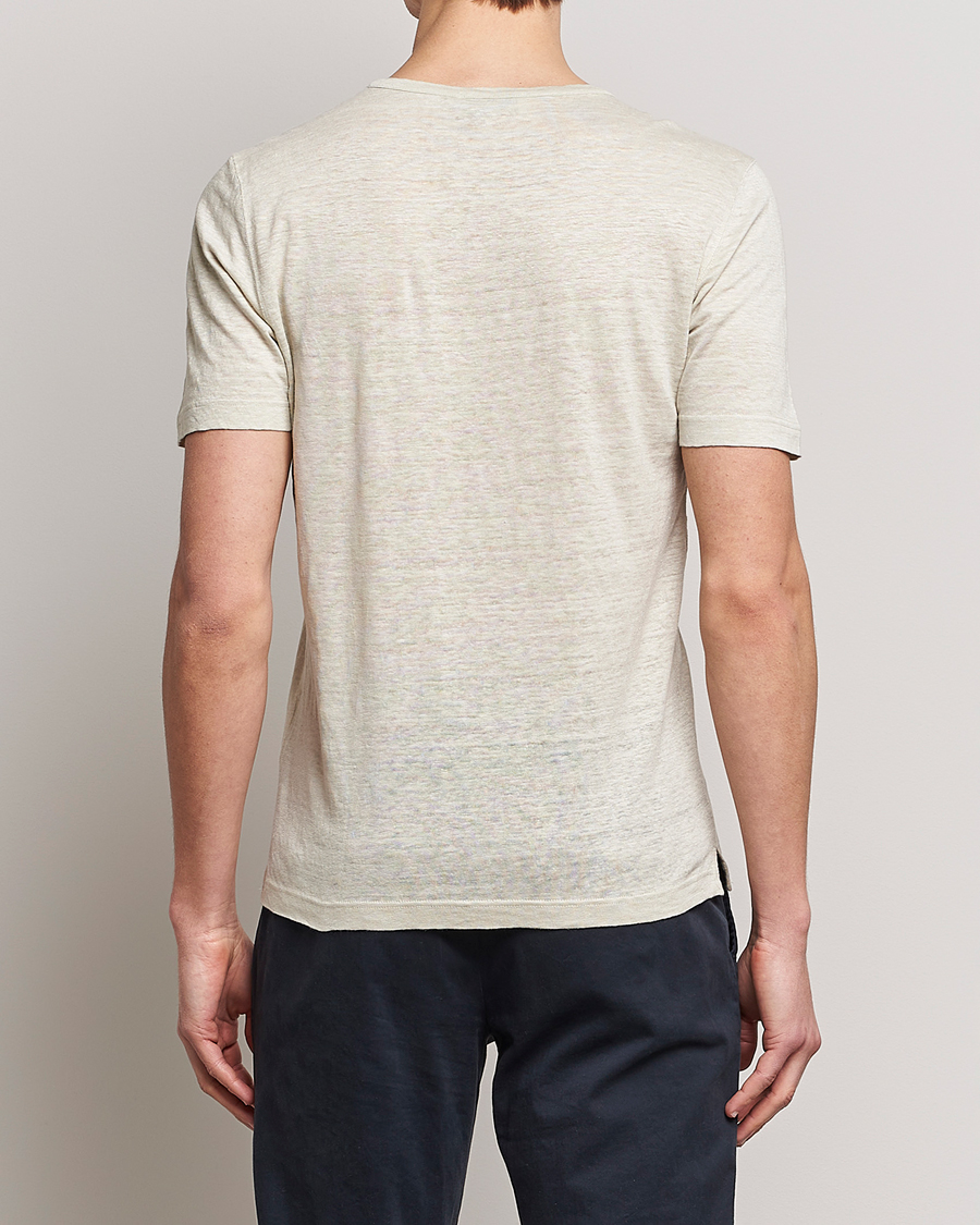Herr | T-Shirts | Gran Sasso | Washed Linen Tee Beige