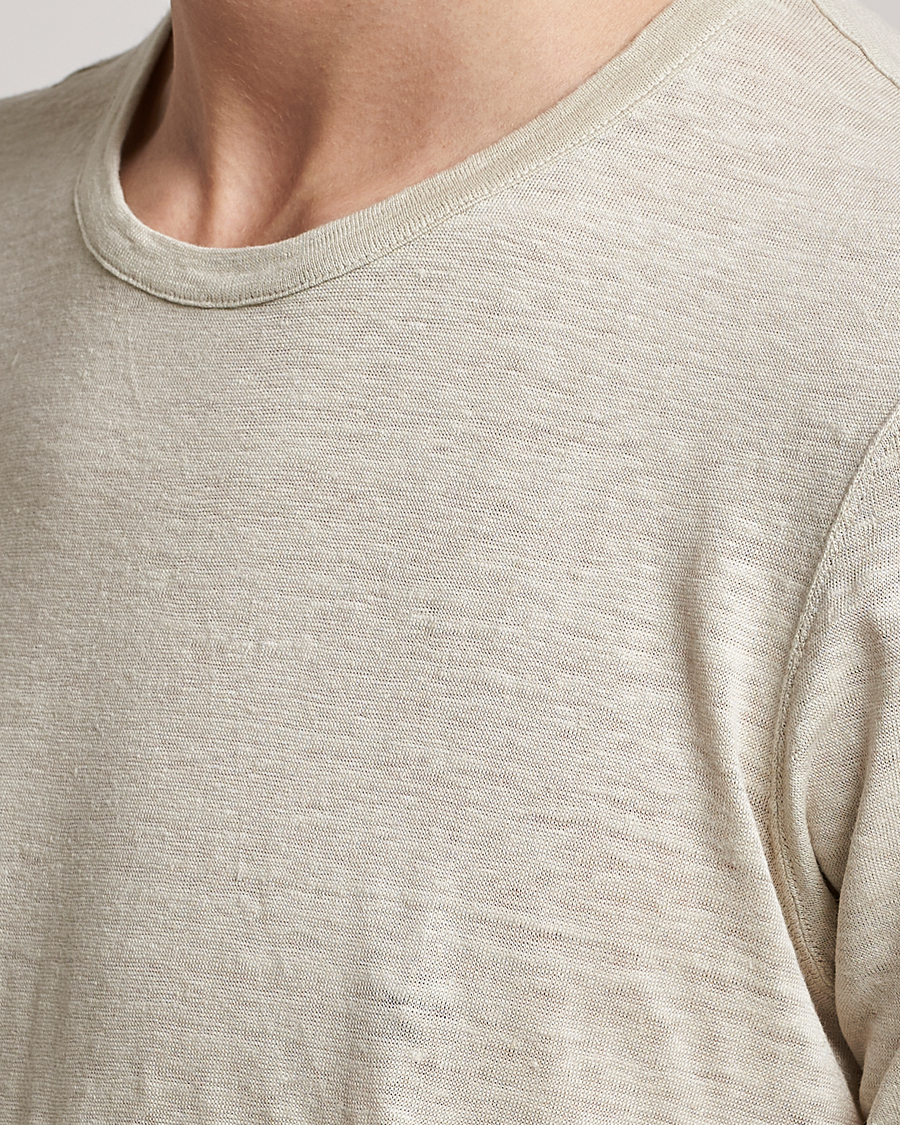 Herr | T-Shirts | Gran Sasso | Washed Linen Tee Beige