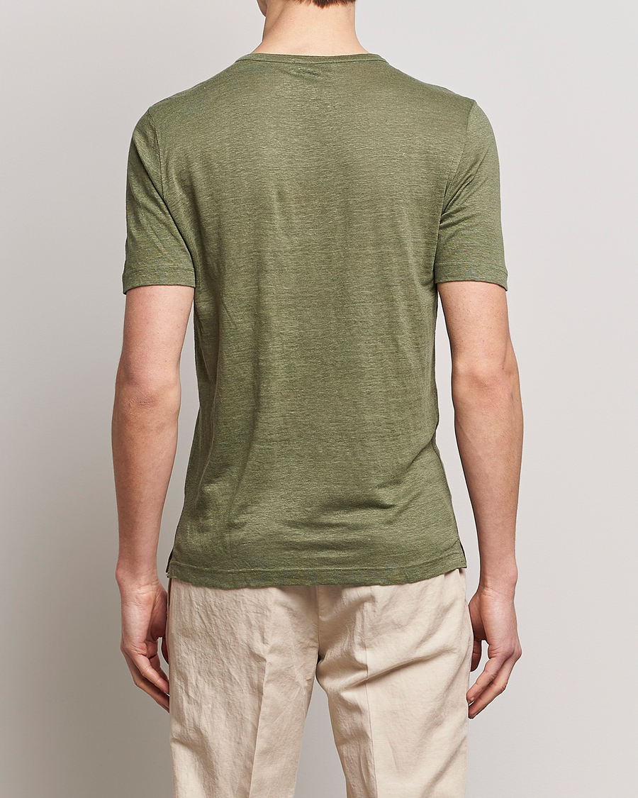 Herr | T-Shirts | Gran Sasso | Washed Linen Tee Olive