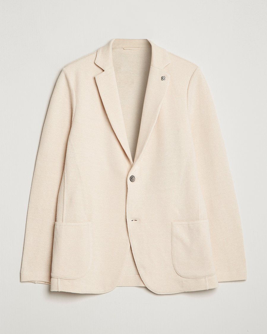 Herr | Kavajer | Gran Sasso | Structured Cotton/Linen Blazer Cream