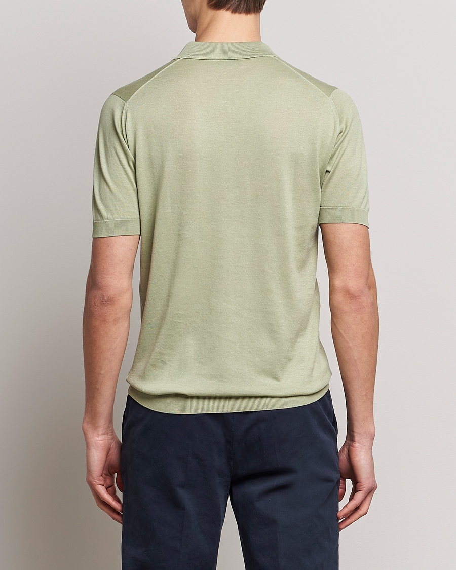 Herr | Pikéer | John Smedley | Adrian Slim Fit Sea Island Polo Desert Green