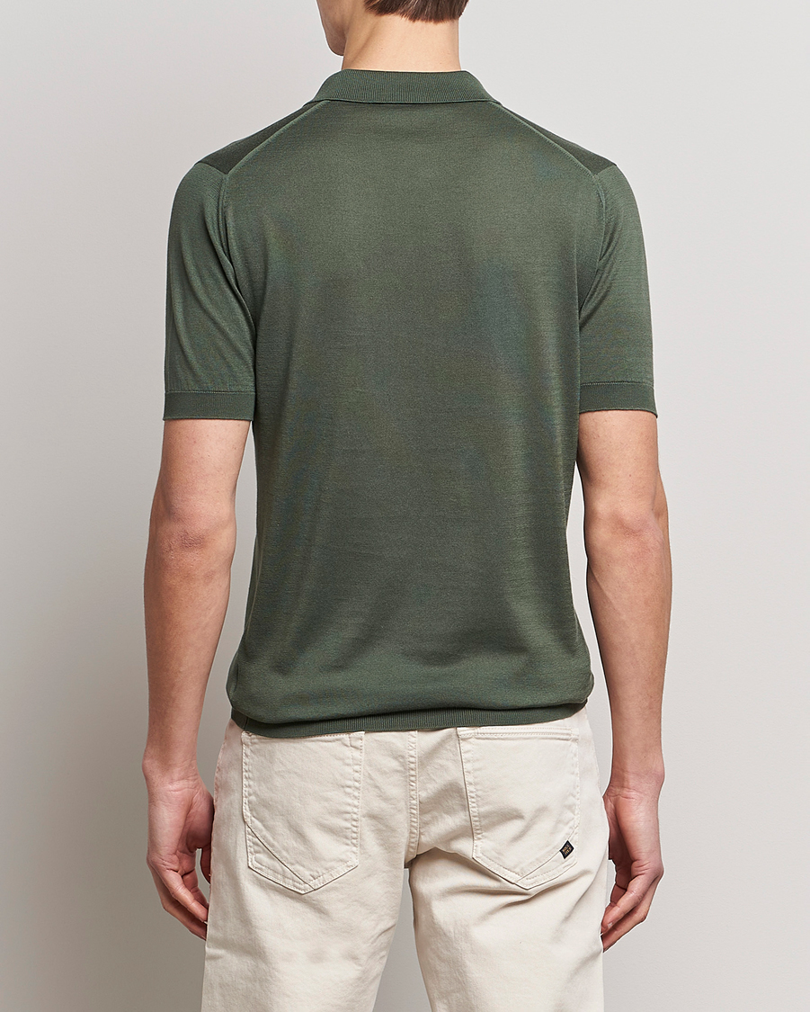 Herr | Pikéer | John Smedley | Adrian Slim Fit Sea Island Polo Palm Green