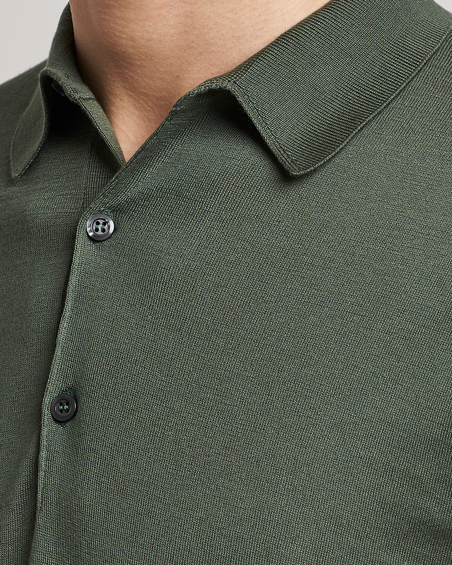Herr | Pikéer | John Smedley | Adrian Slim Fit Sea Island Polo Palm Green