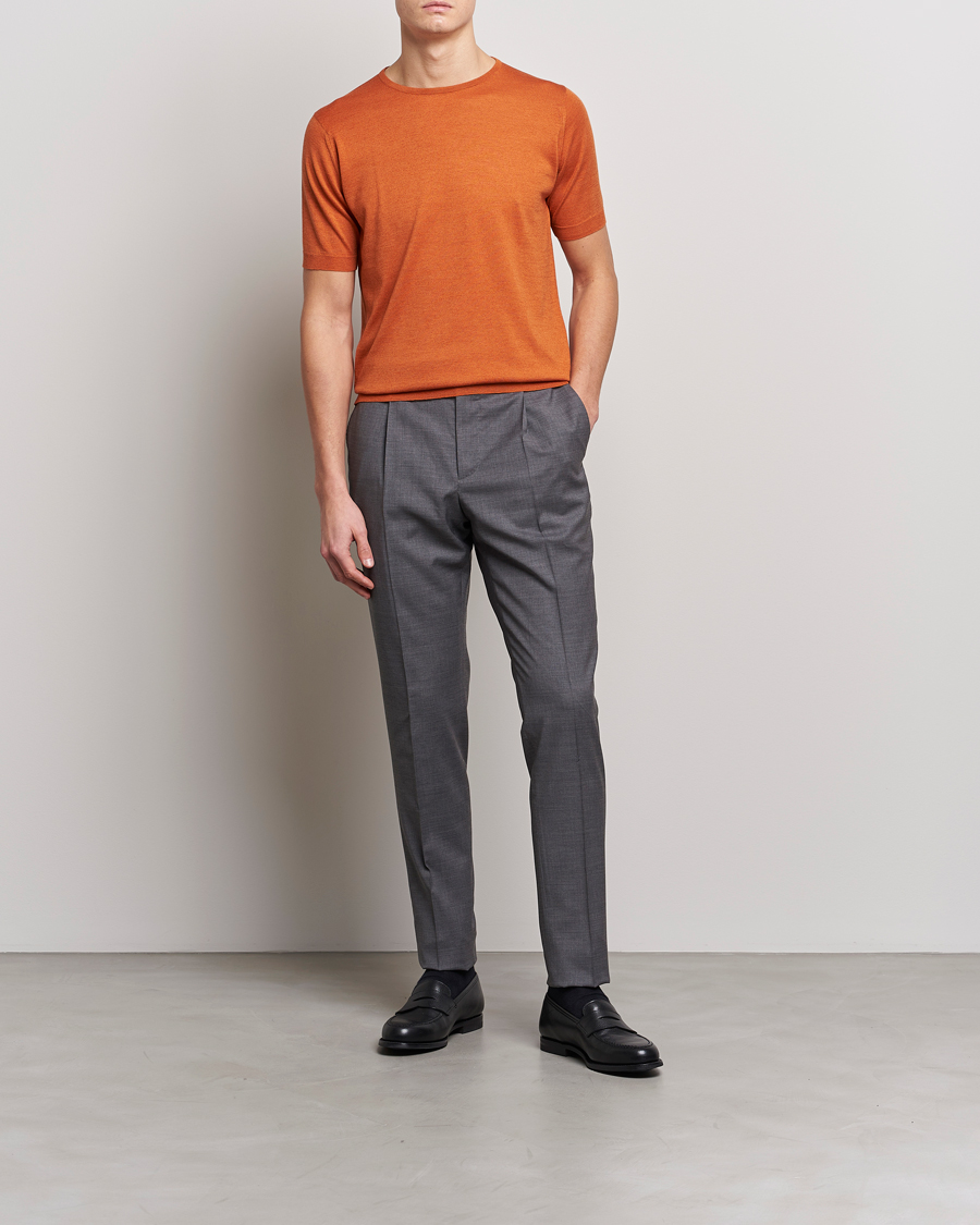 Herr | T-Shirts | John Smedley | Belden Wool/Cotton T-Shirt Amber
