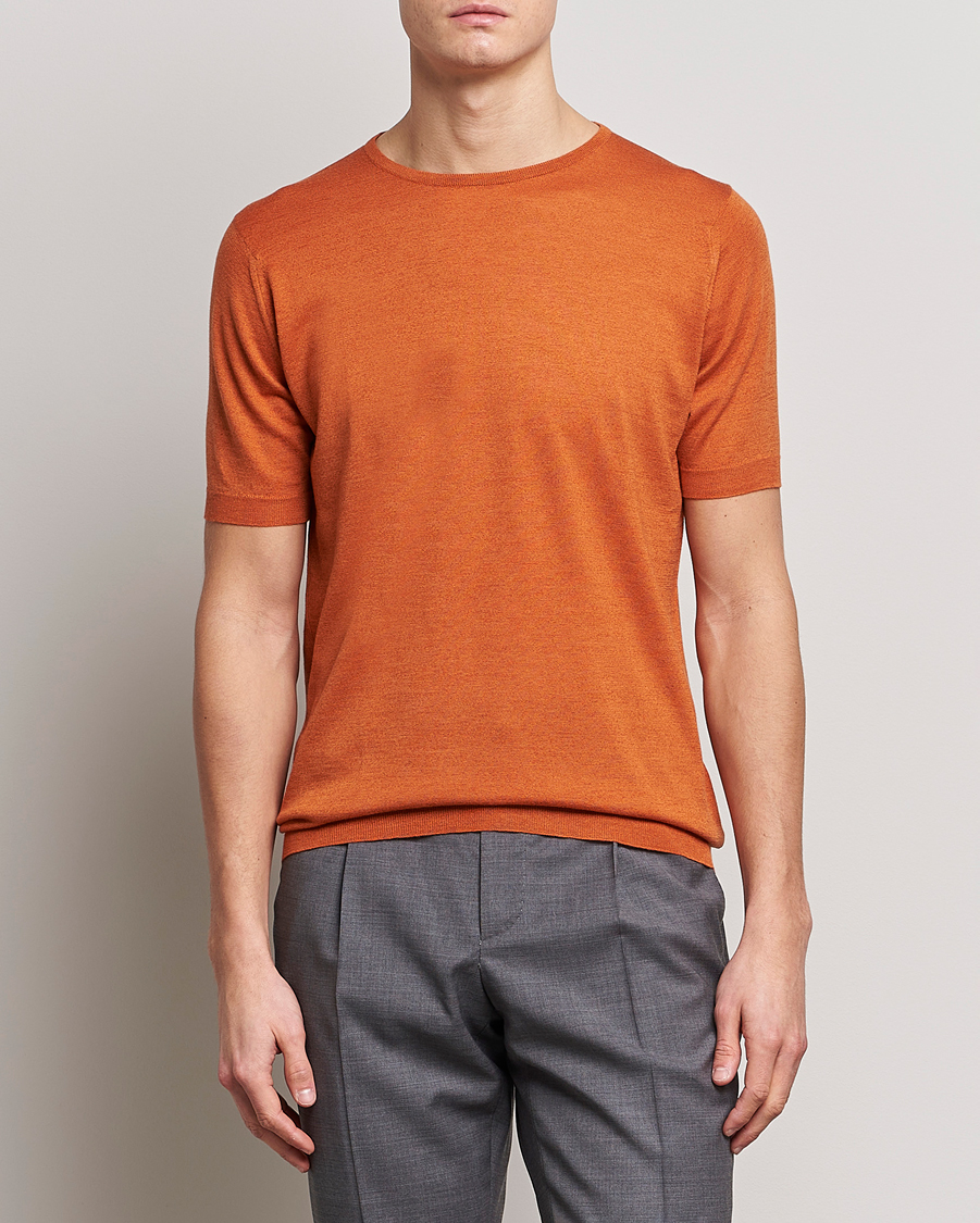 Herr |  | John Smedley | Belden Wool/Cotton T-Shirt Amber