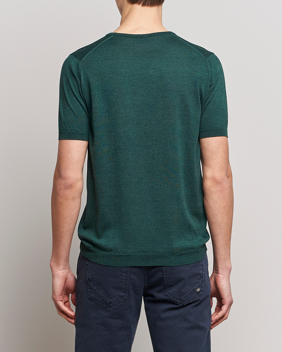 Herr | T-Shirts | John Smedley | Belden Wool/Cotton T-Shirt Bottle Green