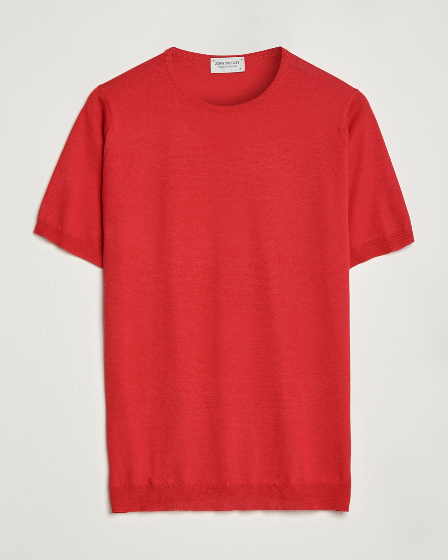 Herr | T-Shirts | John Smedley | Belden Wool/Cotton T-Shirt Ruby