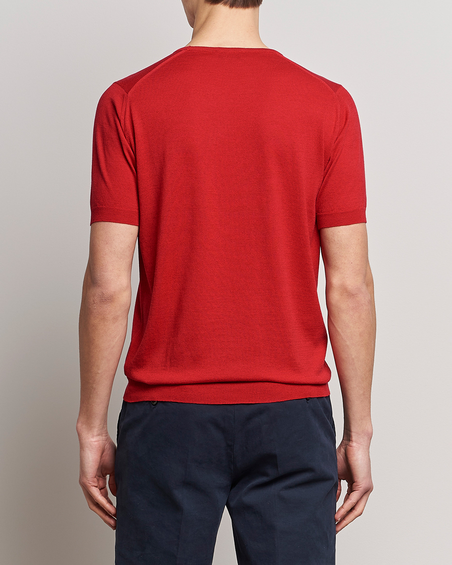Herr | T-Shirts | John Smedley | Belden Wool/Cotton T-Shirt Ruby