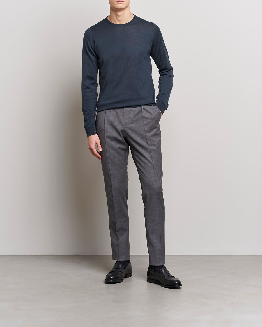 Herr | Tröjor | John Smedley | Hatfield Sea Island Crew Neck Granite