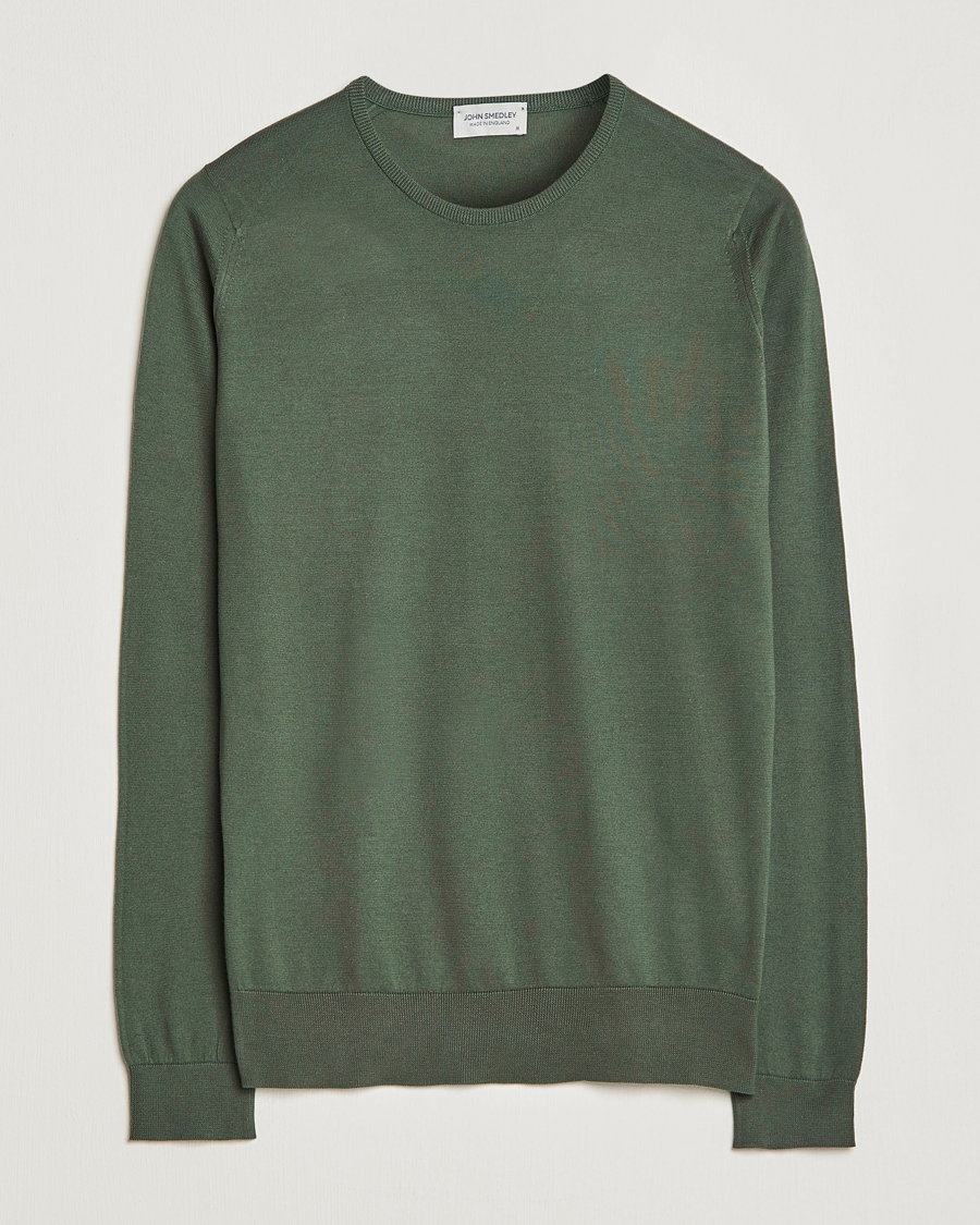 Herr | Tröjor | John Smedley | Hatfield Sea Island Crew Neck Palm Green