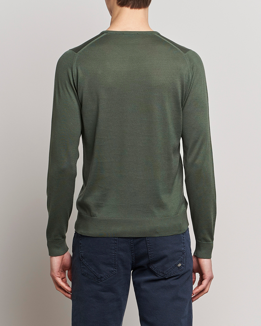 Herr | Tröjor | John Smedley | Hatfield Sea Island Crew Neck Palm Green