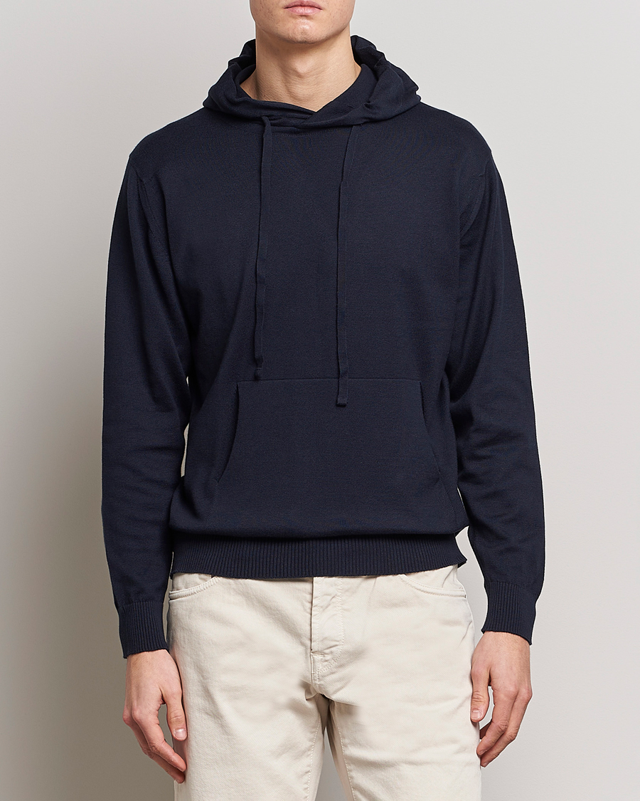Herr | Tröjor | John Smedley | Sundown Sea Island Hoodie Navy