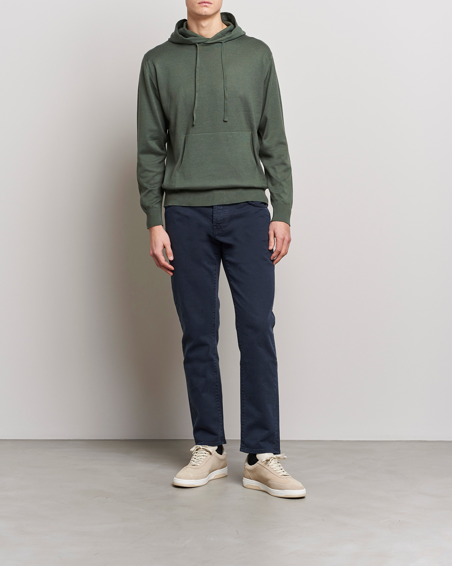 Herr | Tröjor | John Smedley | Sundown Sea Island Hoodie Palm Green