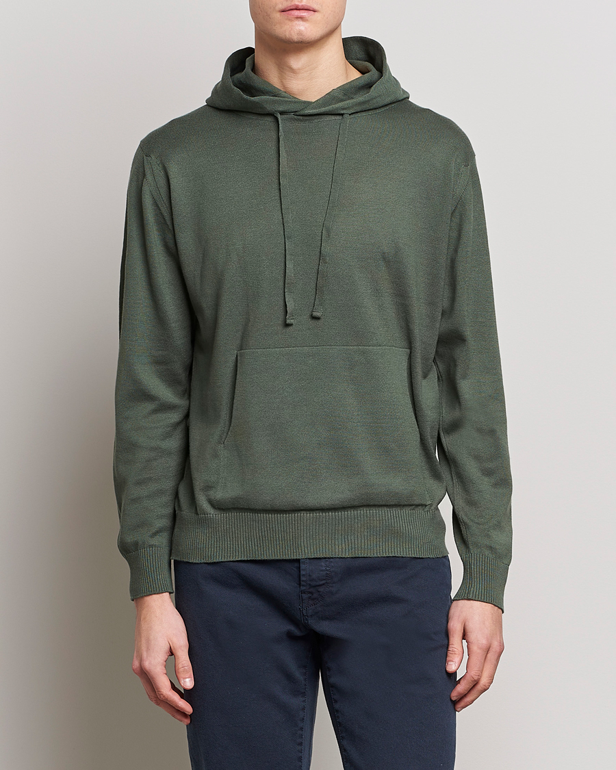 Herr | Tröjor | John Smedley | Sundown Sea Island Hoodie Palm Green