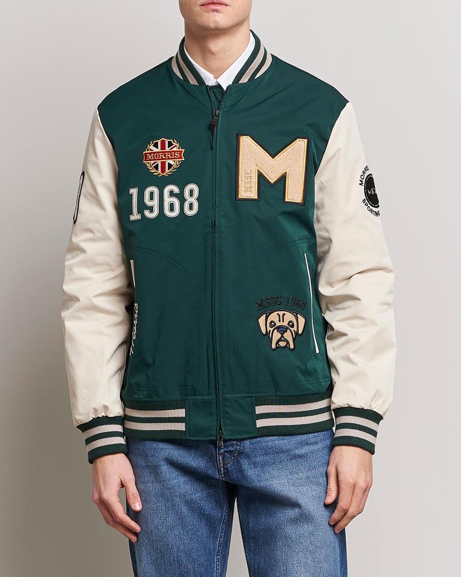 Herr | Klassiska jackor | Morris | Ramsey Nylon Baseball Jacket Green/White