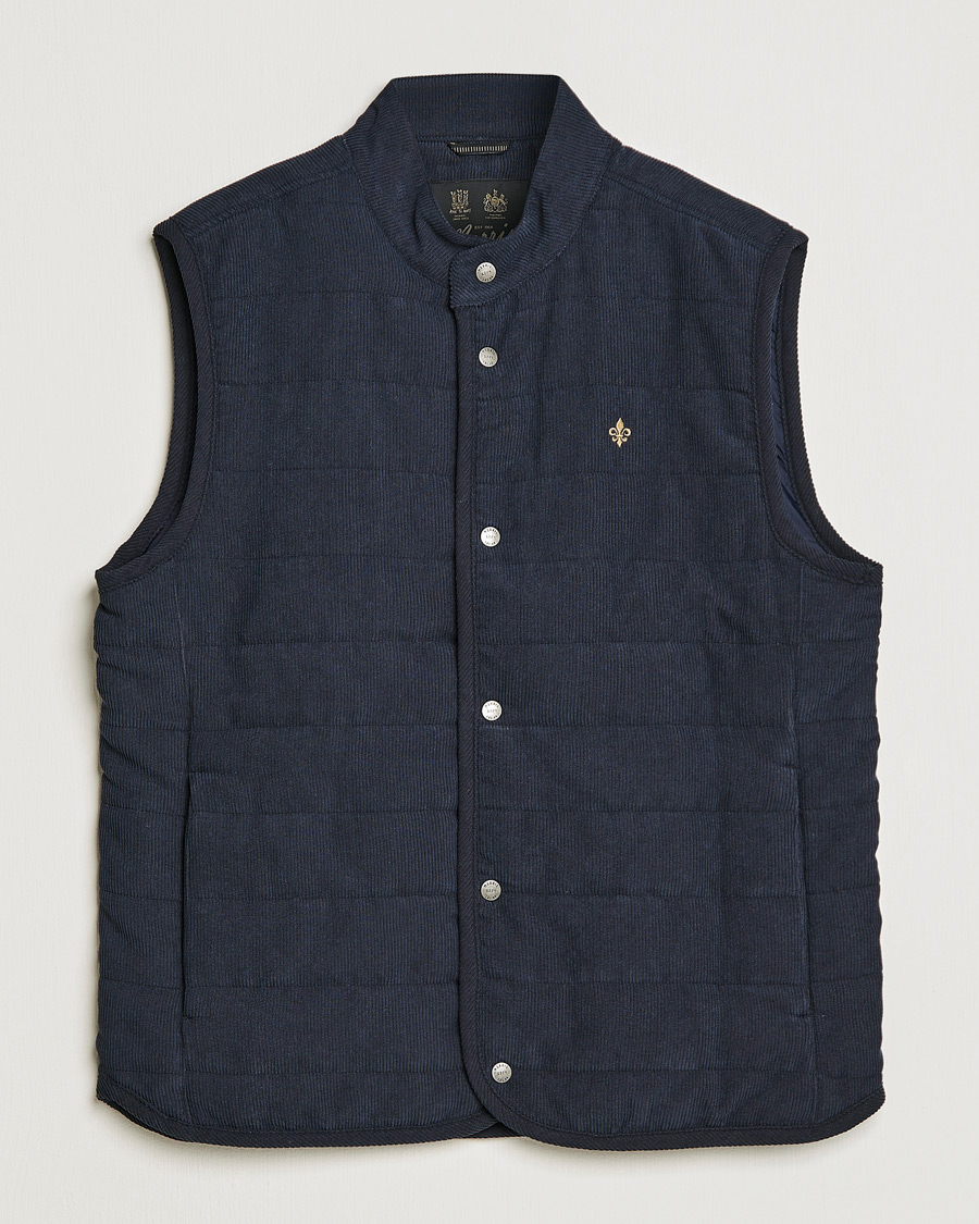 Herr | Västar | Morris | Woburn Baby Cord Vest Blue