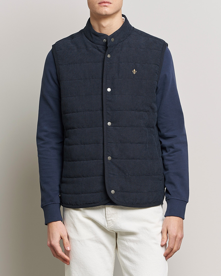 Herr | Västar | Morris | Woburn Baby Cord Vest Blue