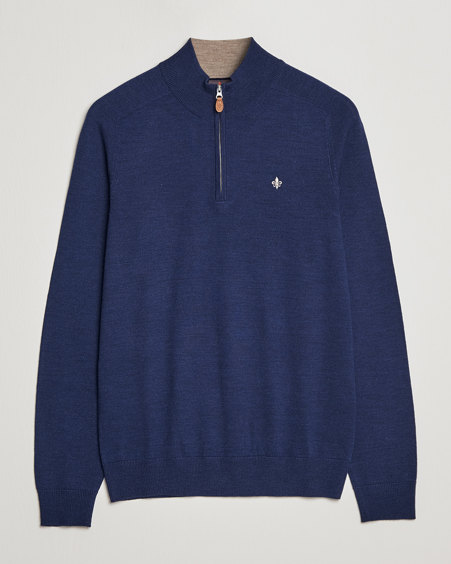 Herr | Tröjor | Morris | John Merino Half Zip Blue
