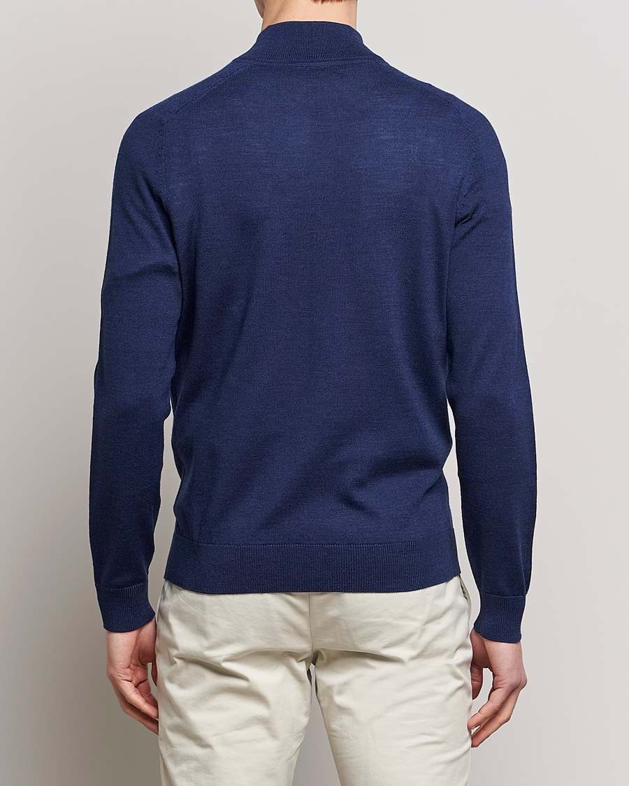 Herr | Tröjor | Morris | John Merino Half Zip Blue