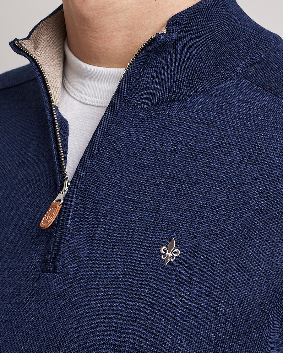 Herr | Tröjor | Morris | John Merino Half Zip Blue