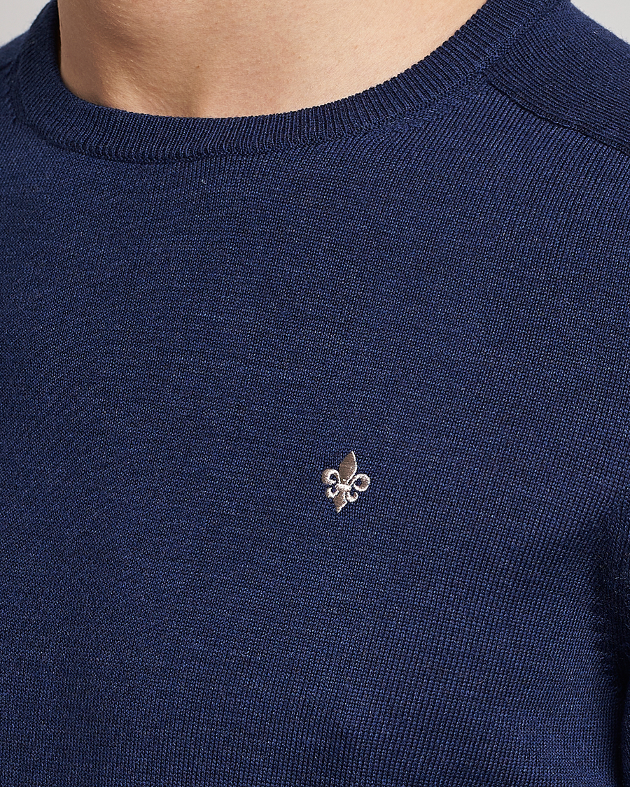 Herr | Tröjor | Morris | Merino Crew Neck Pullover Blue