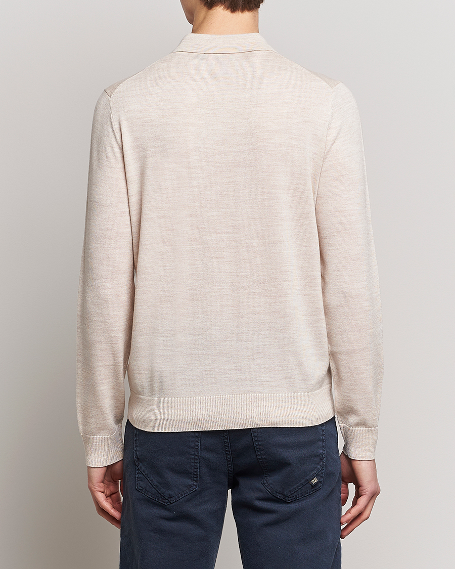 Herr | Tröjor | Morris | Merino Knitted Polo Beige