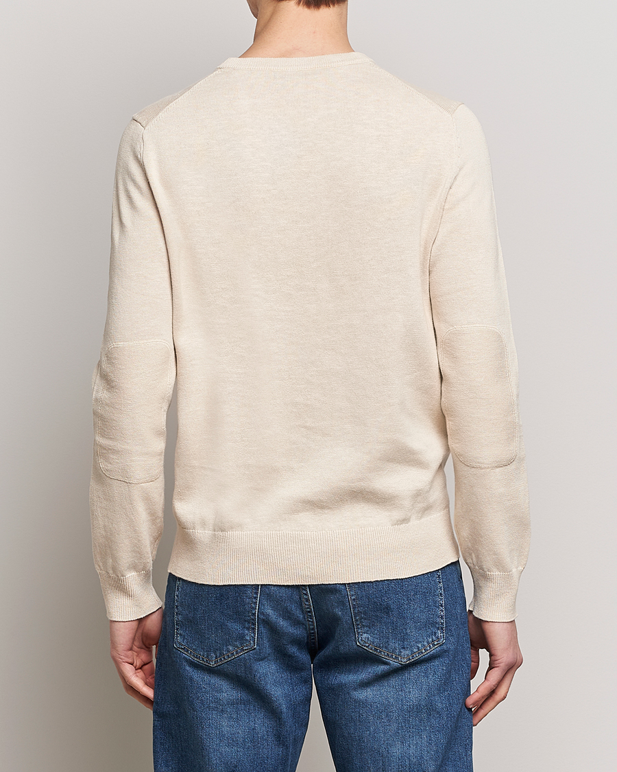 Herr | Tröjor | Morris | Harold Cotton/Linen Summer Crew Neck Off White