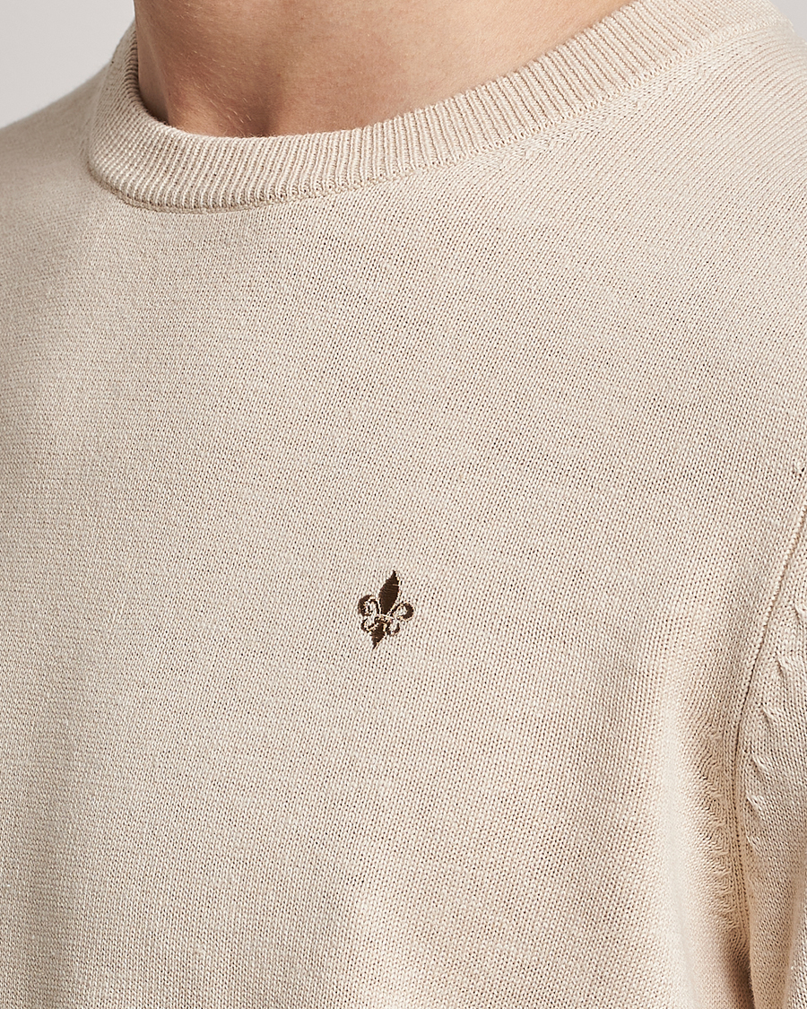 Herr | Tröjor | Morris | Harold Cotton/Linen Summer Crew Neck Off White