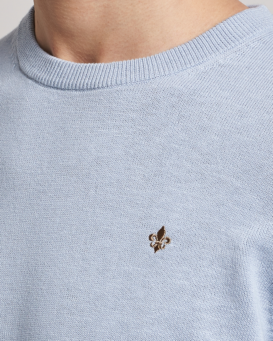 Herr | Tröjor | Morris | Harold Cotton/Linen Summer Crew Neck Light Blue