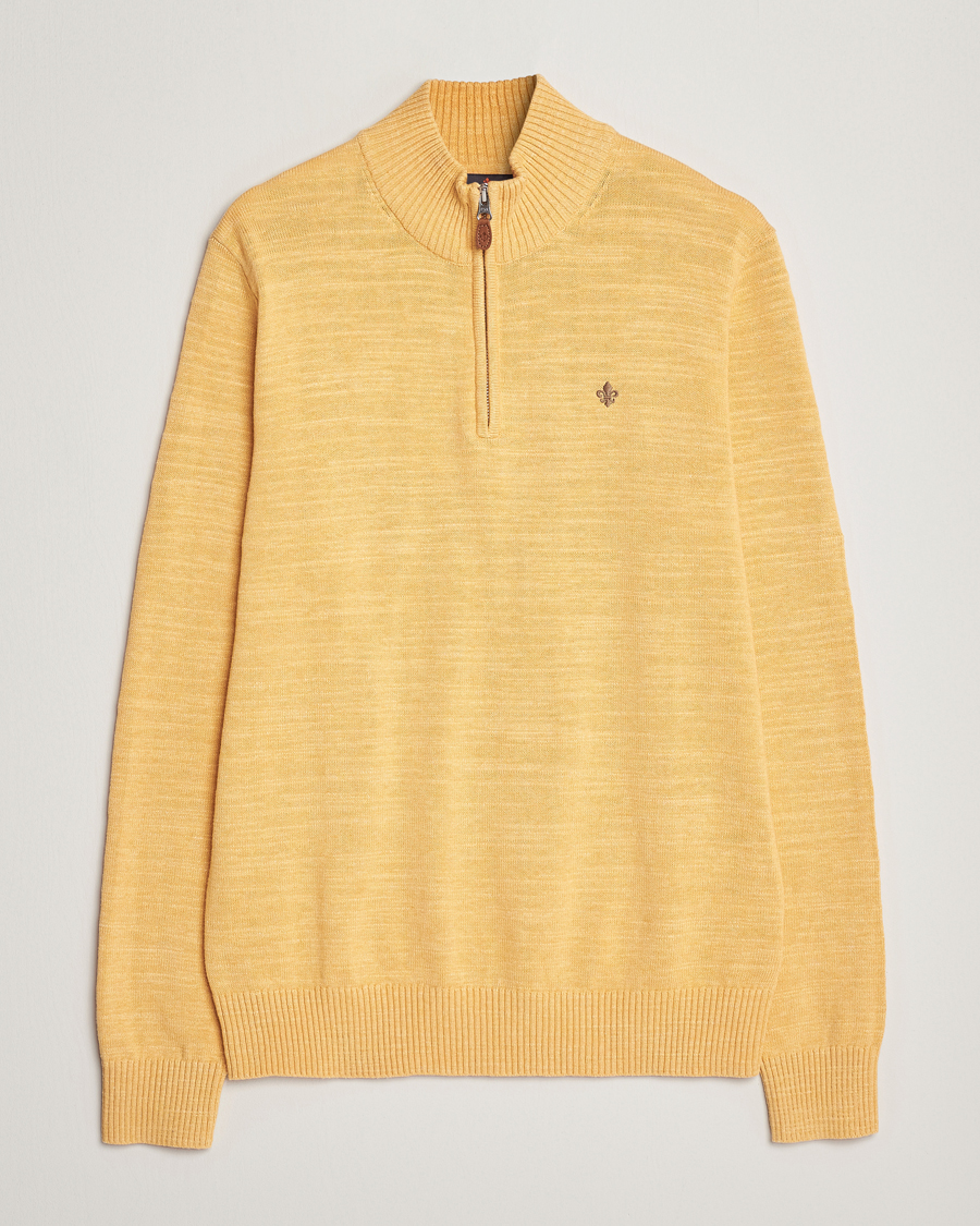 Herr | Tröjor | Morris | Randall Cotton Half Zip Yellow