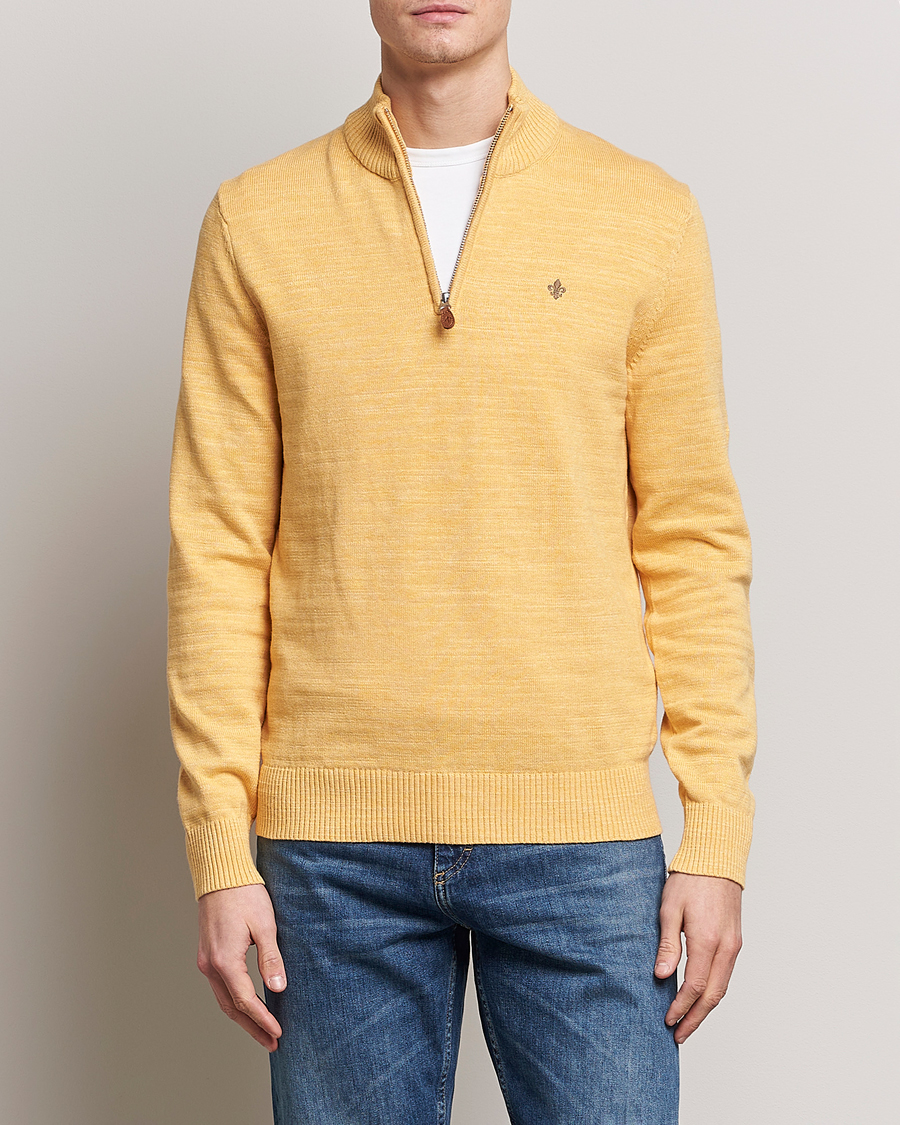 Herr | Tröjor | Morris | Randall Cotton Half Zip Yellow