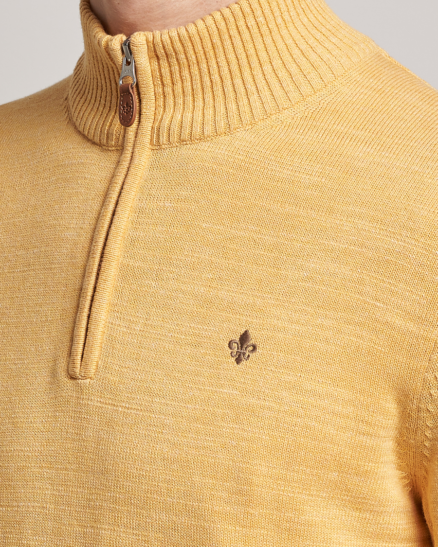 Herr | Tröjor | Morris | Randall Cotton Half Zip Yellow