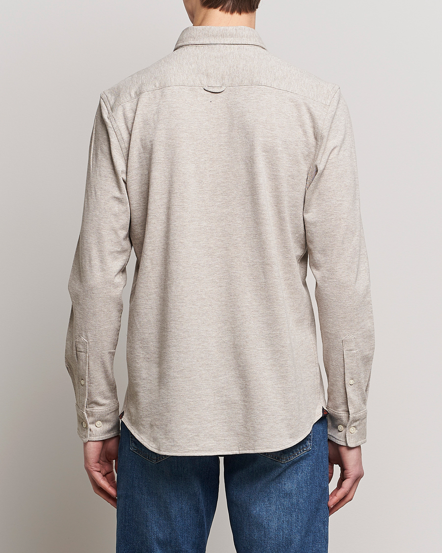 Herr | Skjortor | Morris | Ivory Jersey Button Down Shirt Beige
