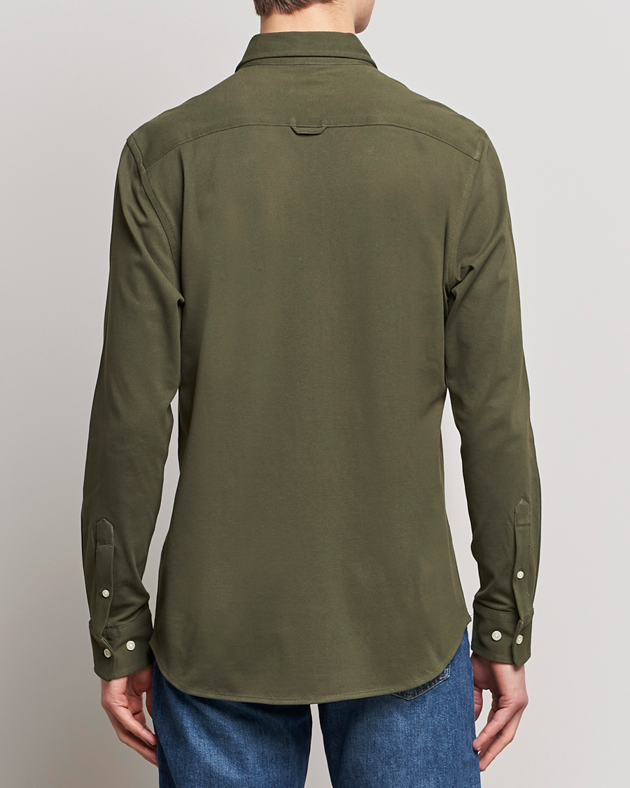 Herr | Skjortor | Morris | Ivory Jersey Button Down Shirt Green
