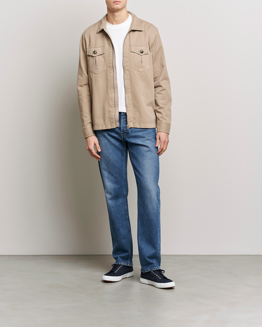 Herr | Skjortor | Morris | Brayden Zip Overshirt Khaki