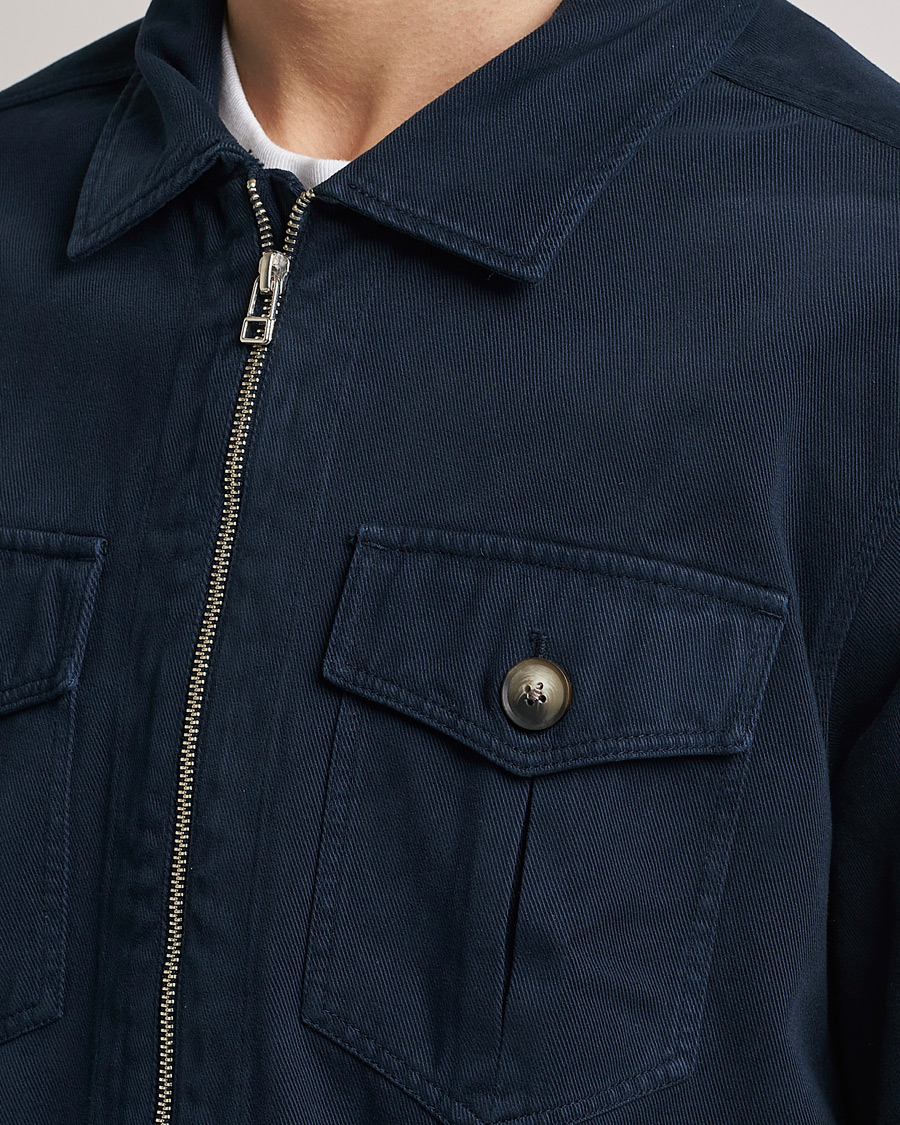 Herr | Skjortor | Morris | Brayden Zip Overshirt Old Blue