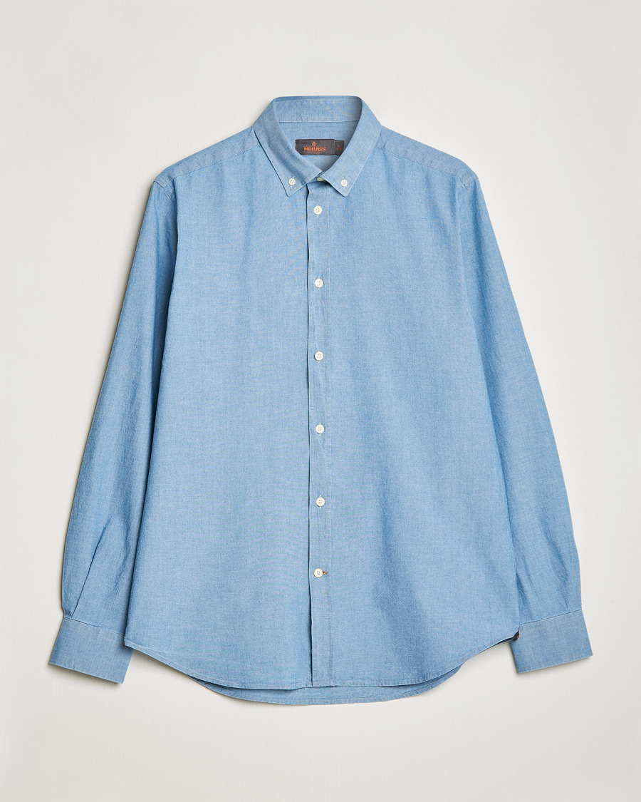 Herr | Skjortor | Morris | John Chambray Button Down Shirt Light Blue