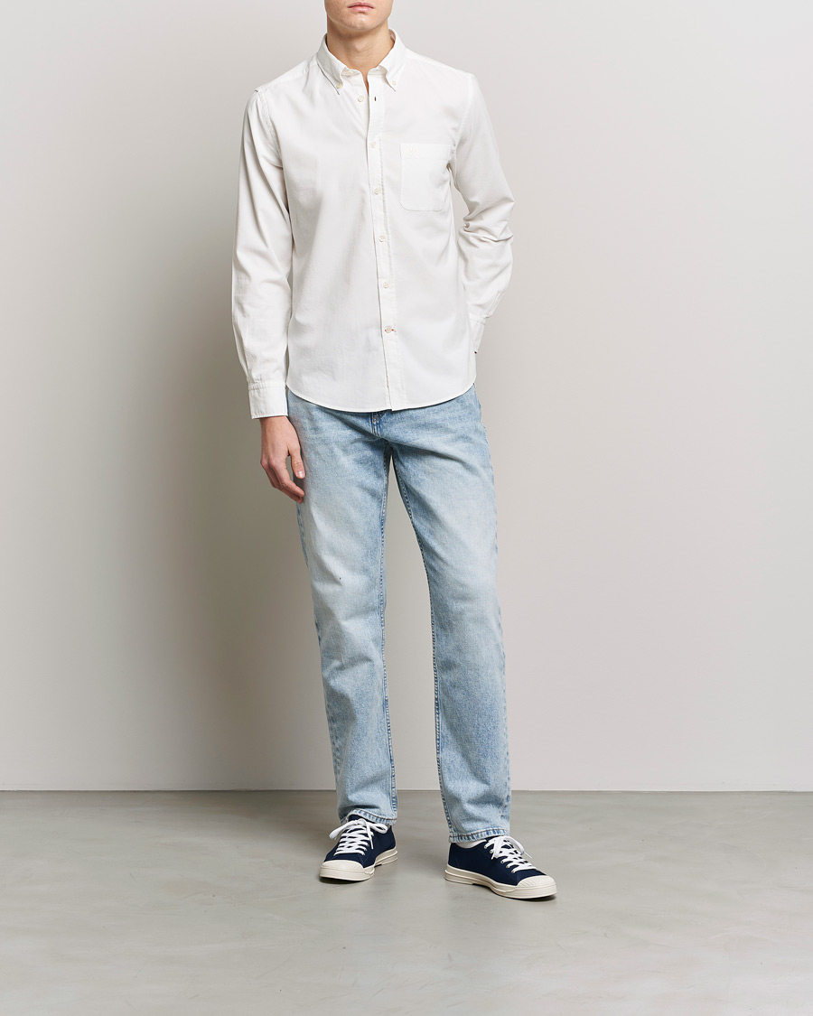 Herr | Skjortor | Morris | Summer Corduroy Shirt Off White