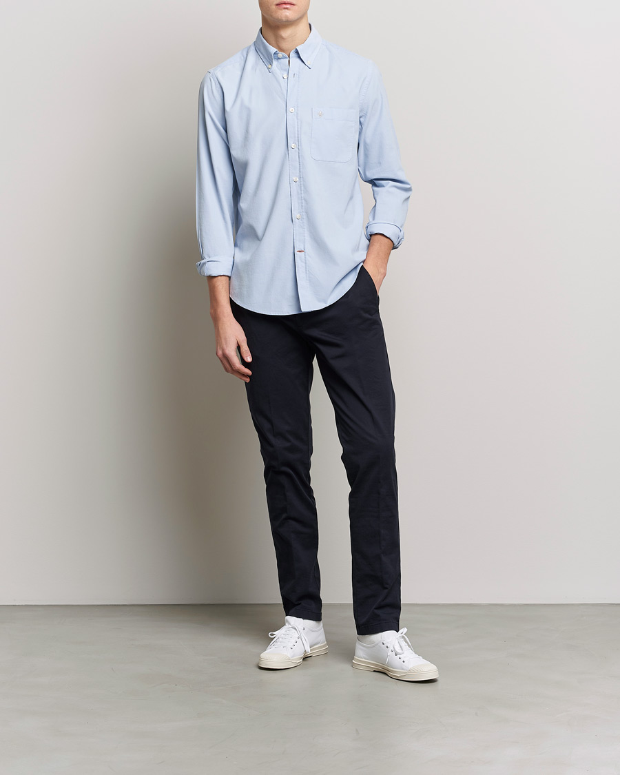 Herr | Skjortor | Morris | Summer Corduroy Shirt Light Blue