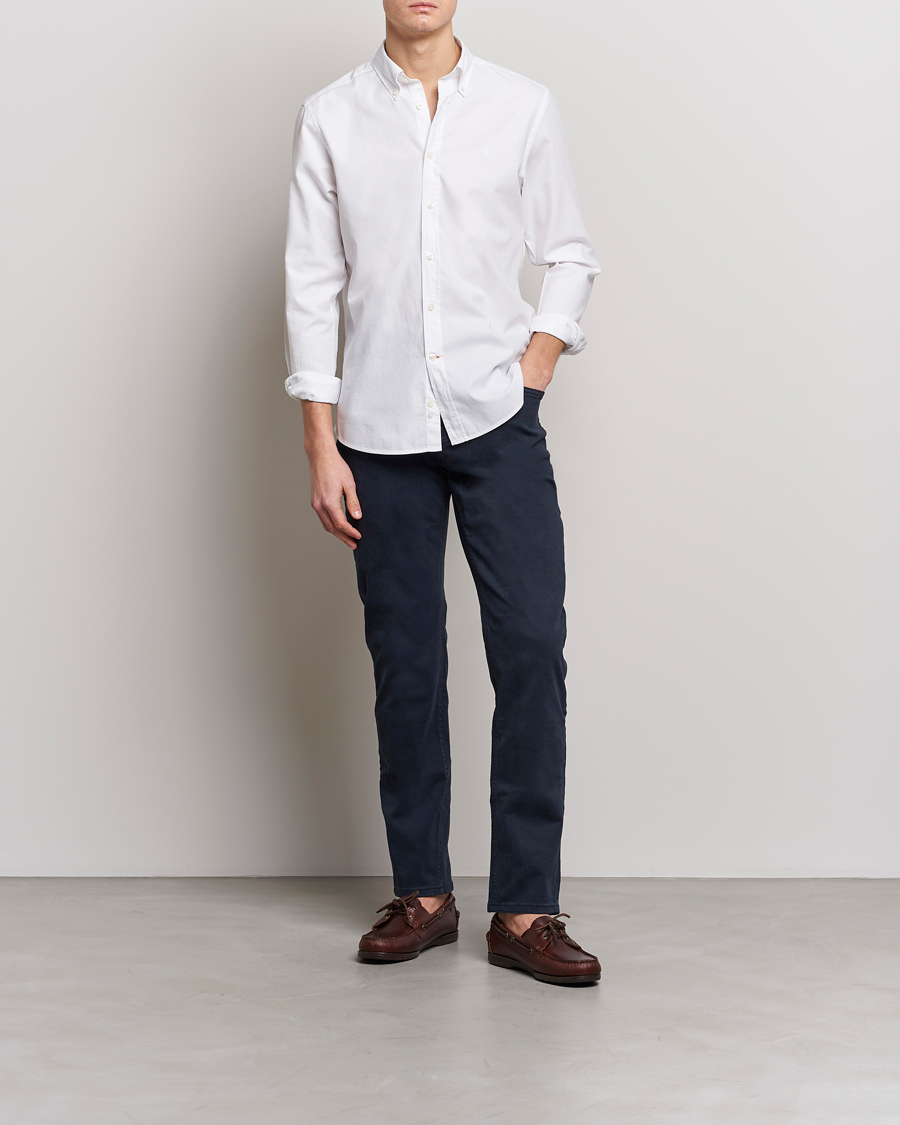 Herr | Skjortor | Morris | Structured Washed Button Down Shirt White